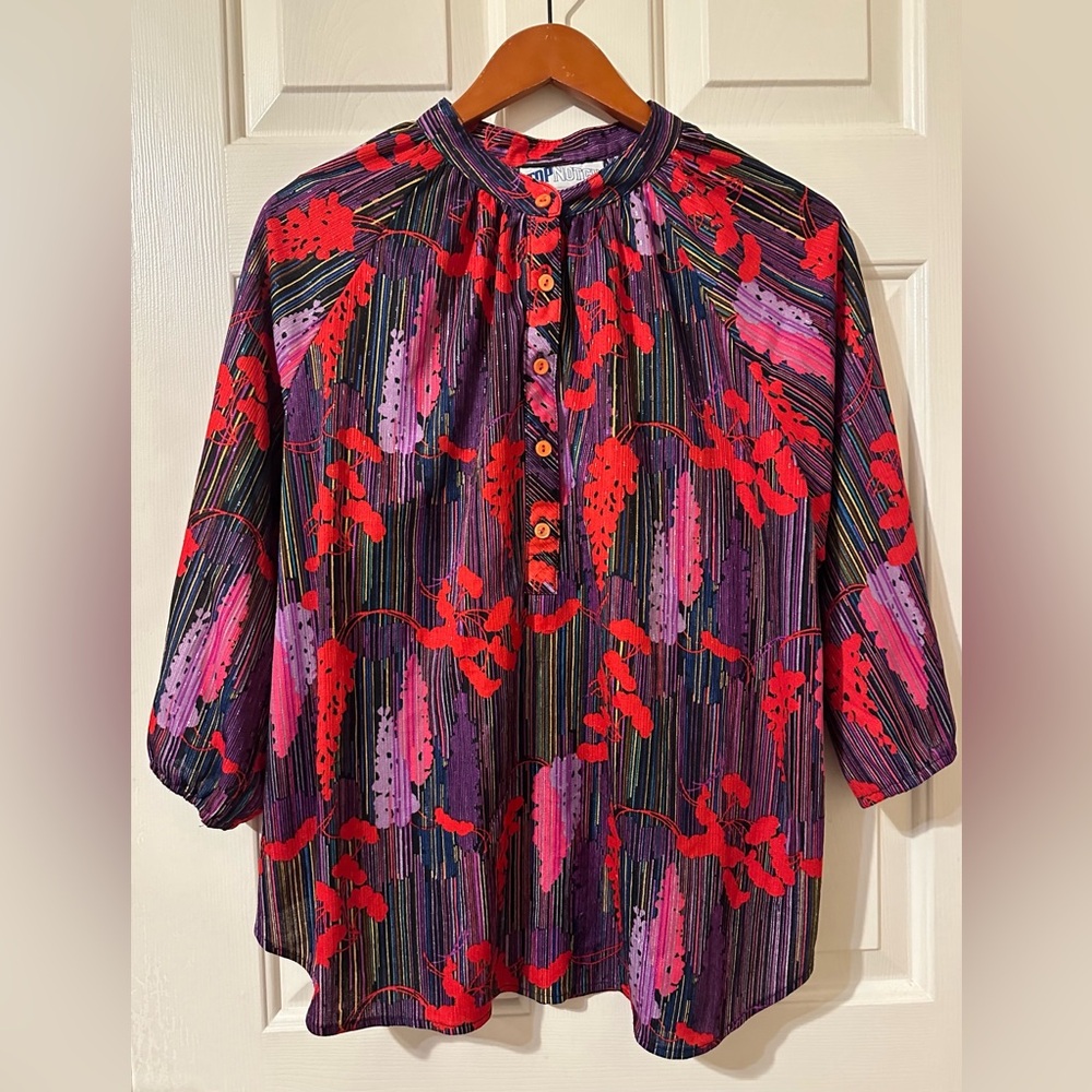 Vintage Saturated Floral Blouse by Top Notch